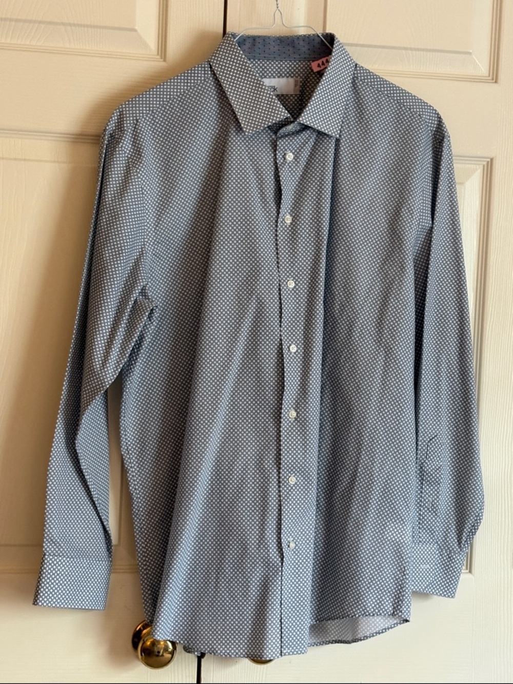 Nordstrom Rack Men's Long-Sleeve Micro-Print Dress Shirt - Blue. 17 1/2 34
